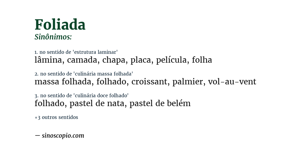 Sinônimo de foliada