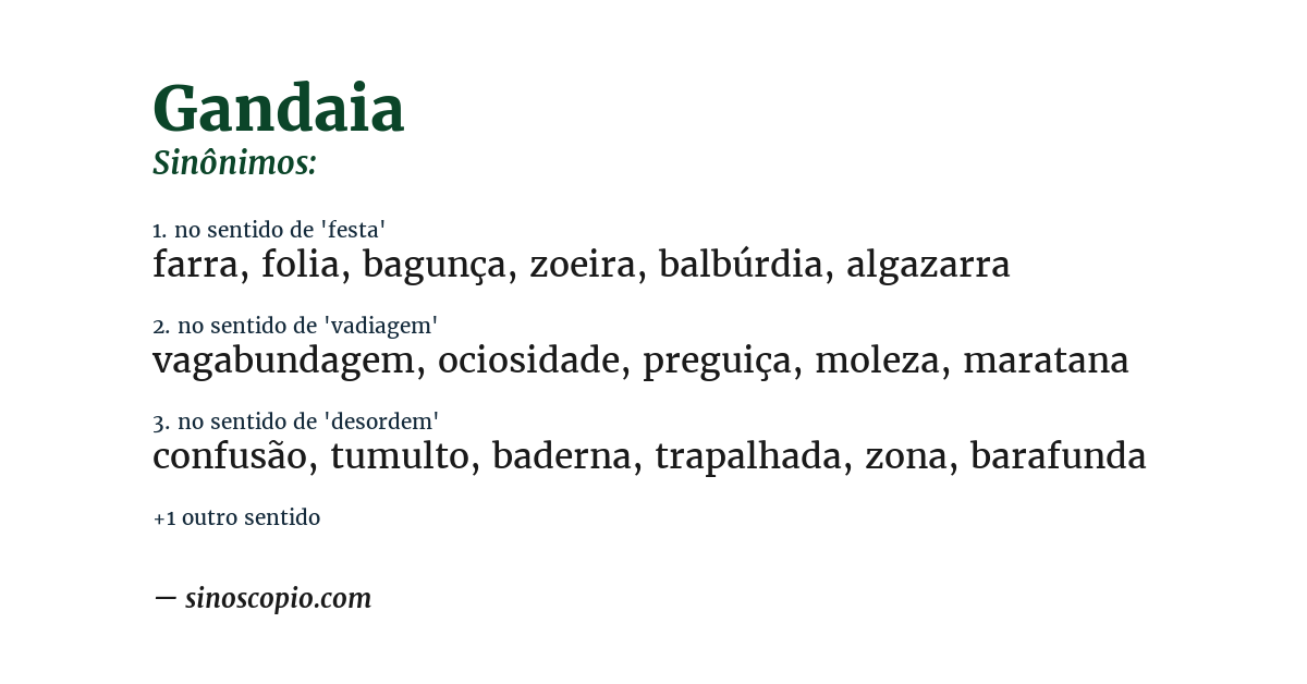 Sinônimo de gandaia