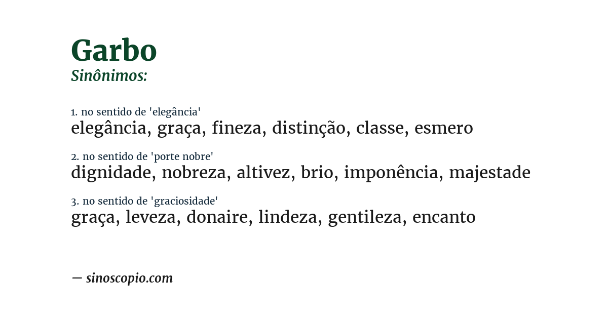 Sinônimo de garbo