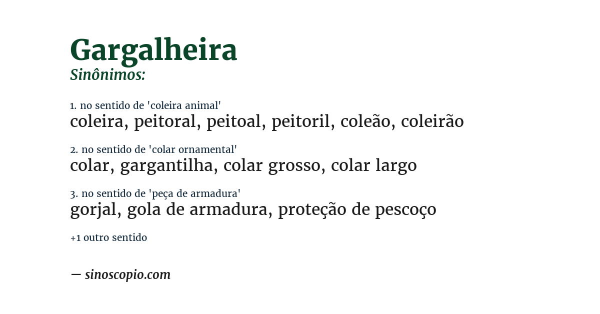 Sinônimo de gargalheira