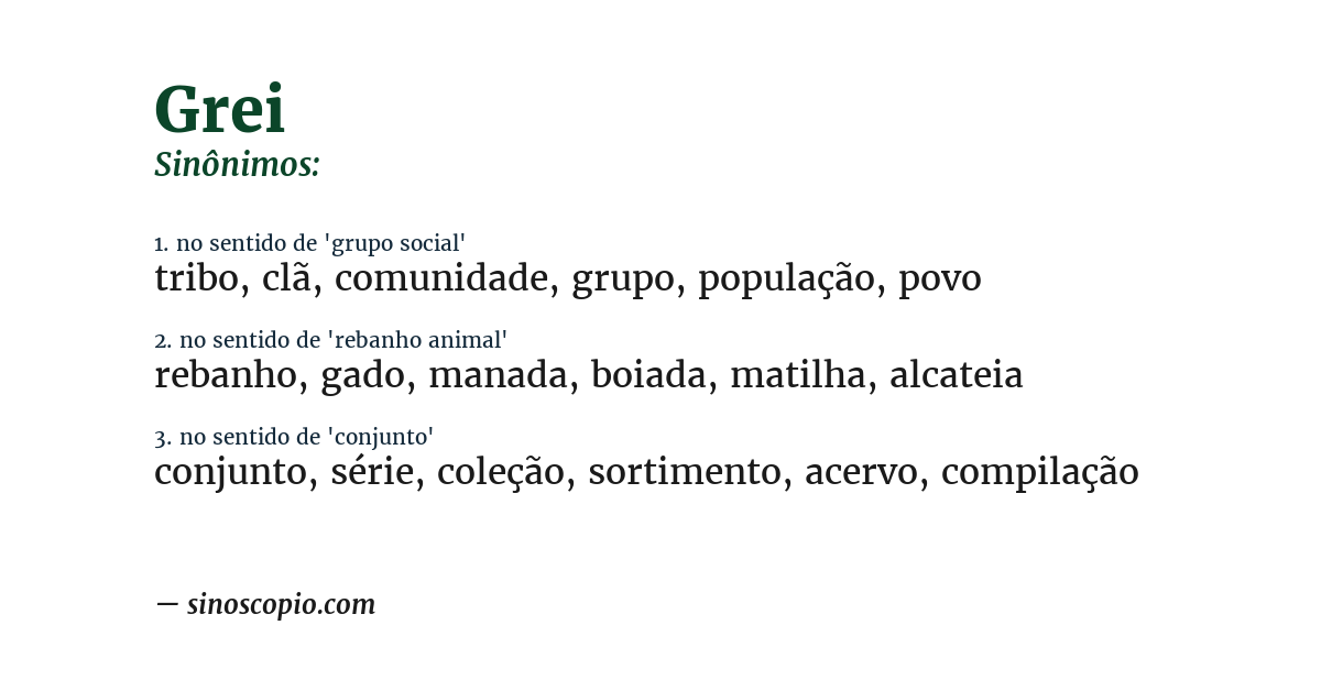 Sinônimo de grei