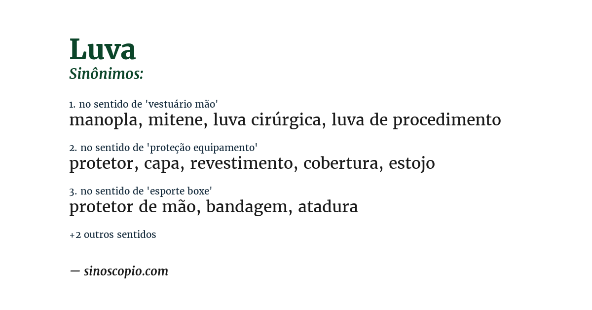 Sinônimo de luva