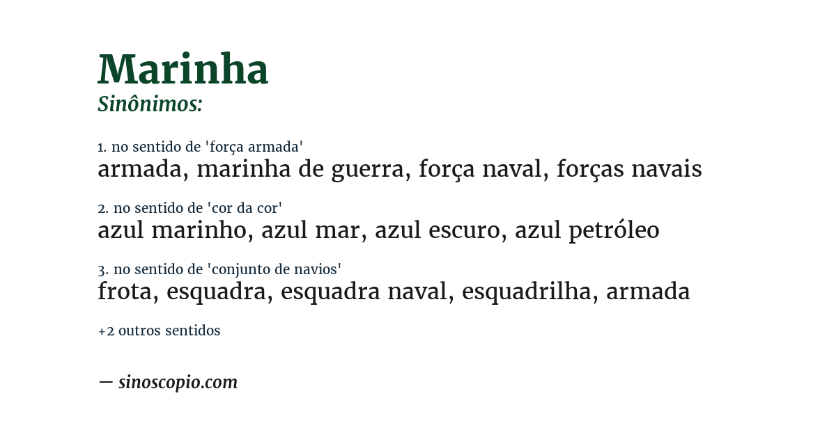 Sinônimo de marinha