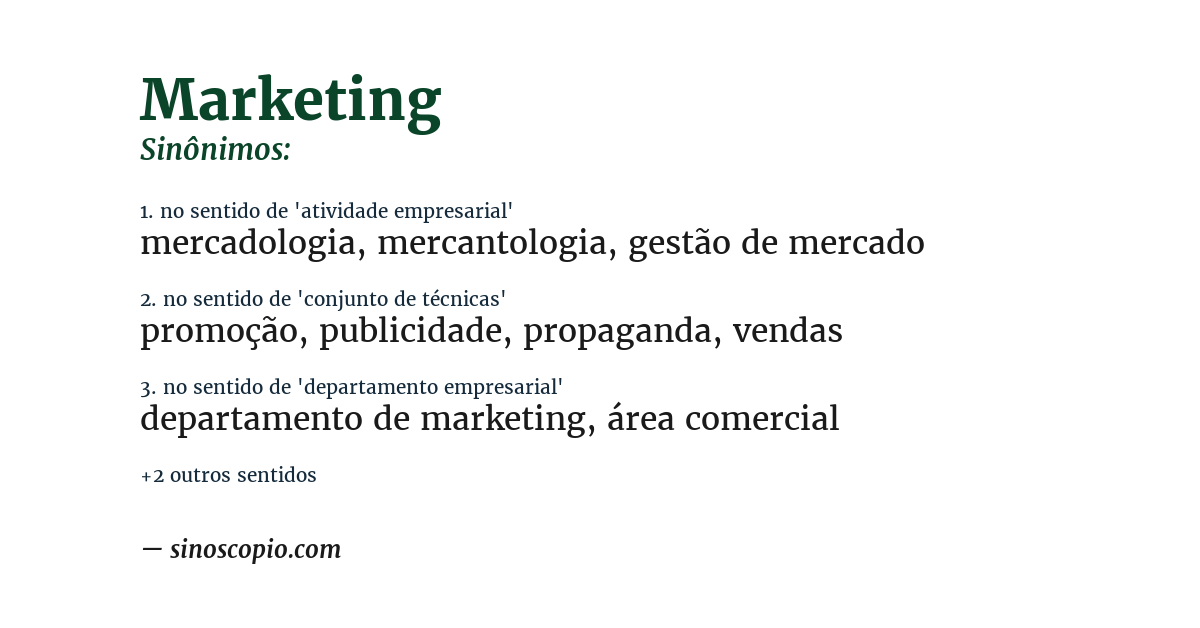 Sinônimo de marketing