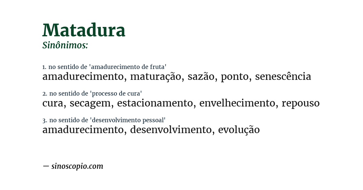 Sinônimo de matadura