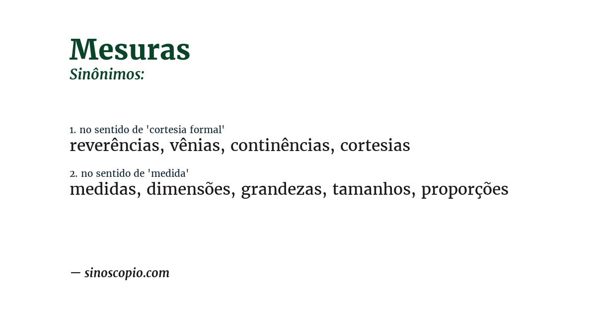 Sinônimo de mesuras