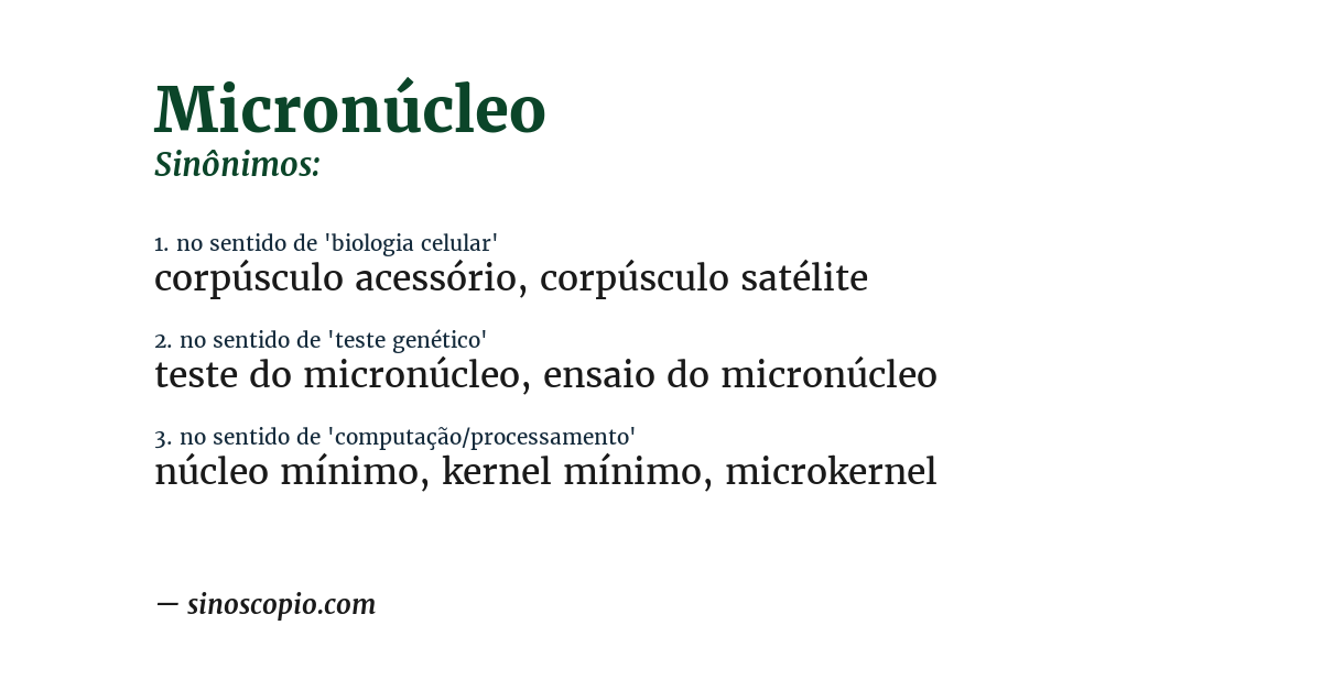 Sinônimo de micronúcleo