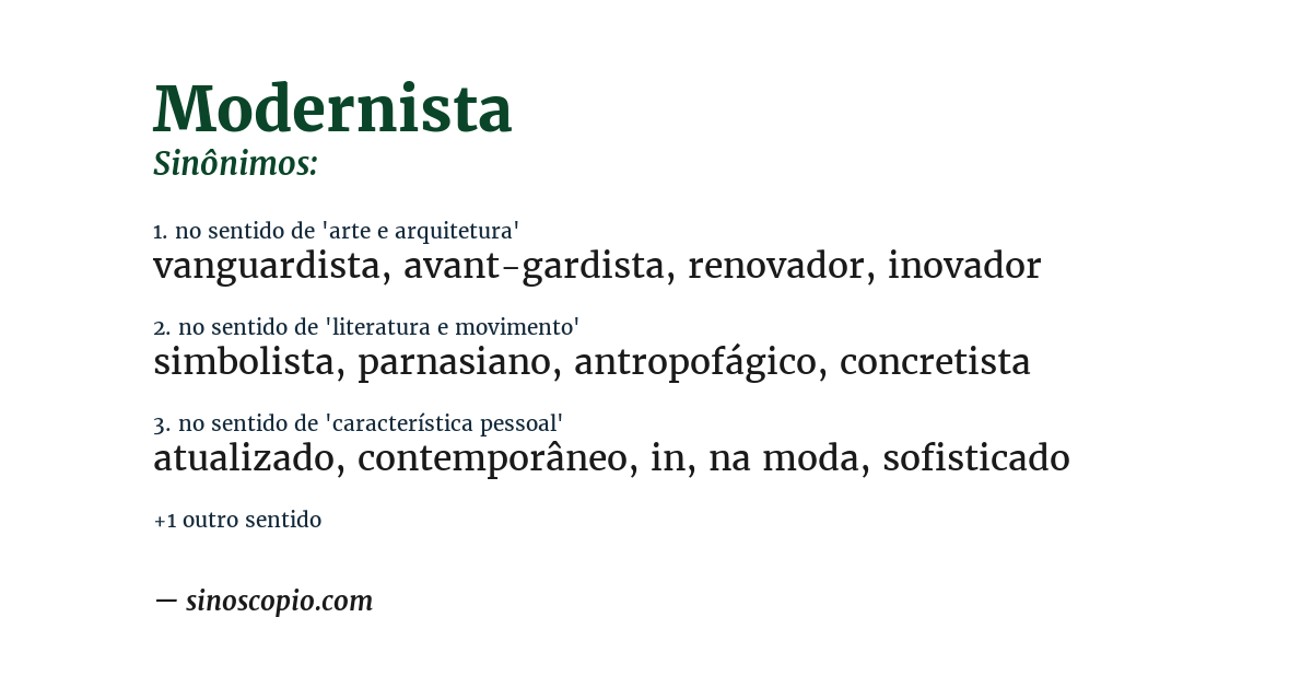 Sinônimo de modernista