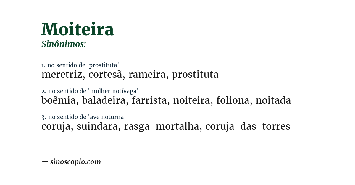 Sinônimo de moiteira