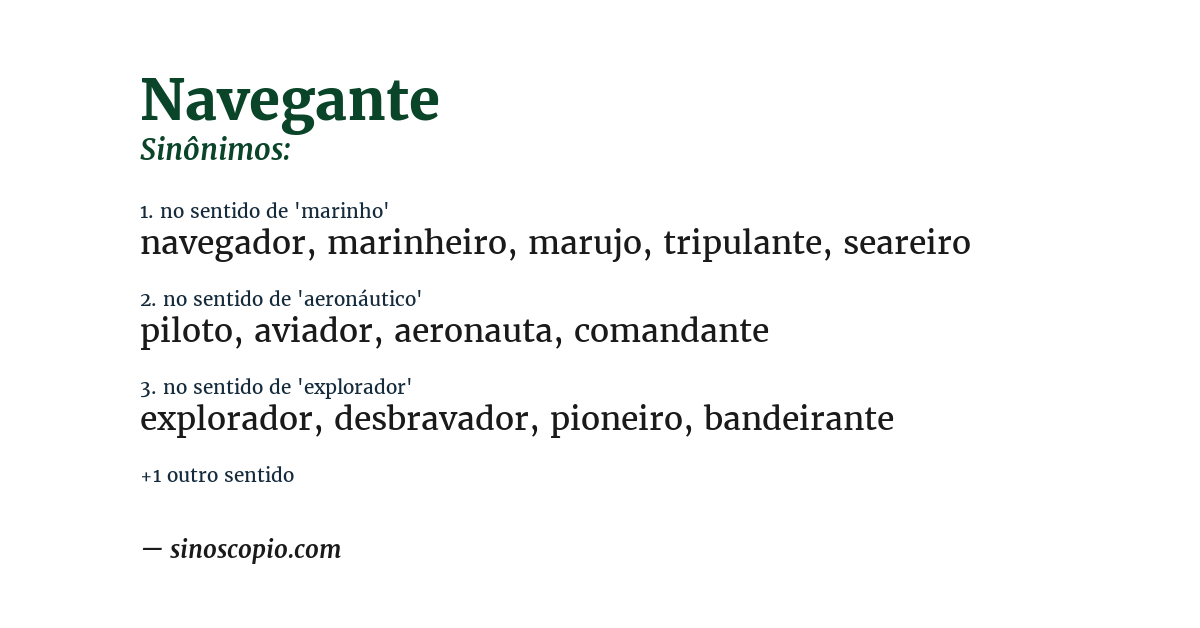 Sinônimo de navegante