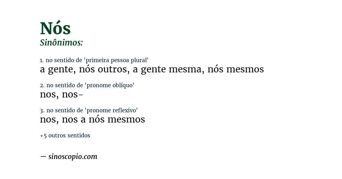 Sinônimo de nós