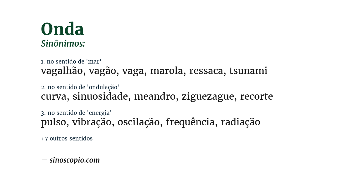 Sinônimo de onda
