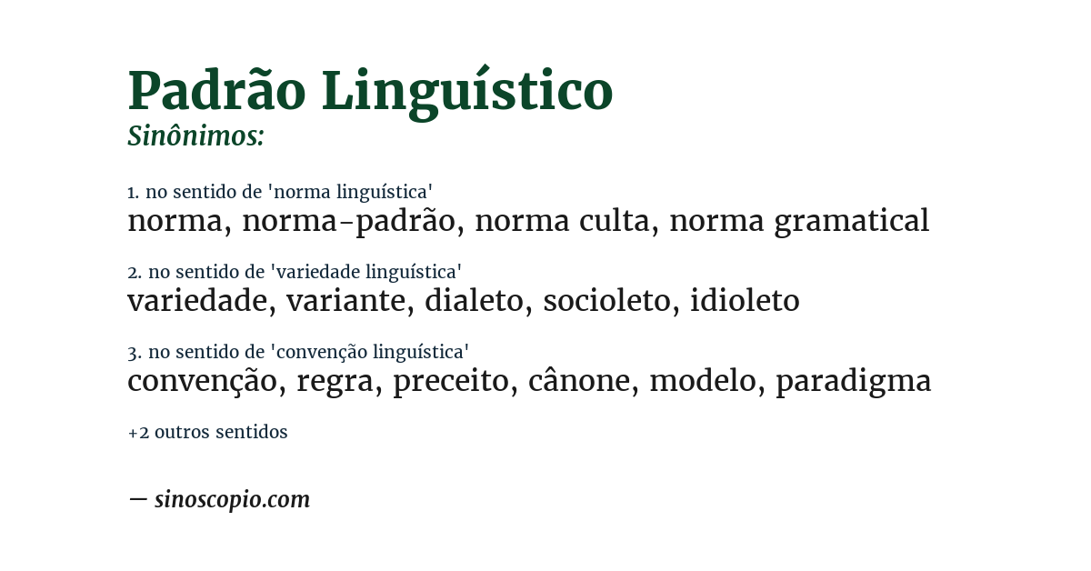 Sinônimo de padrão linguístico