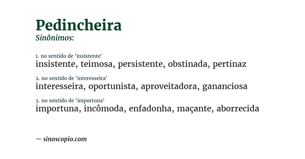 Sinônimo de pedincheira