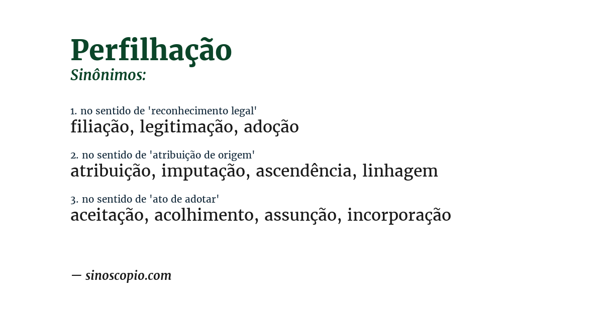 Sinônimo de perfilhação