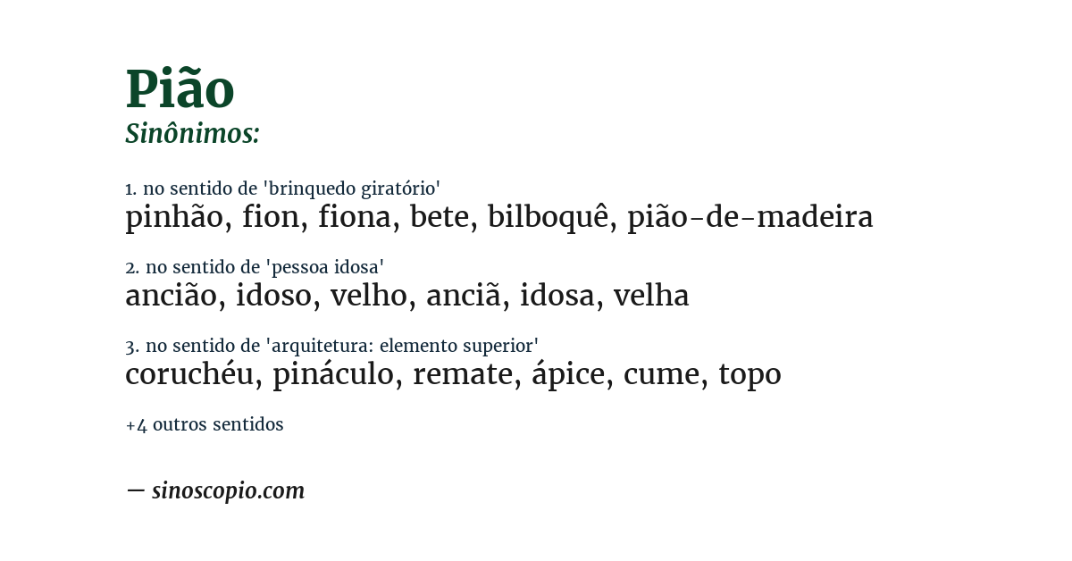Sinônimo de pião