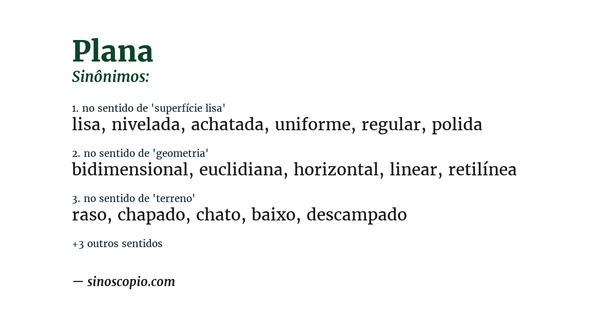 Sinônimo de plana