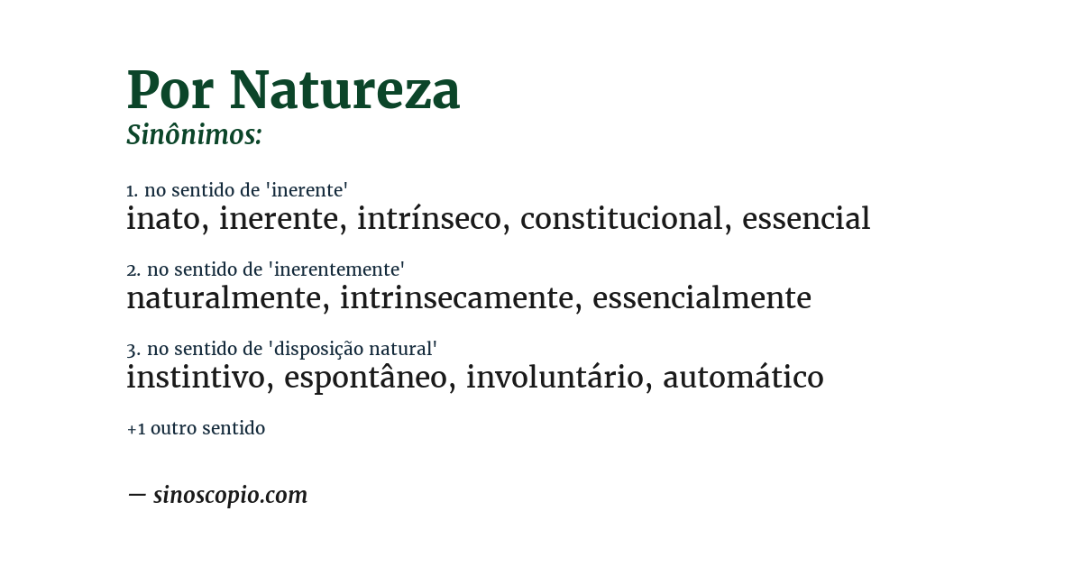 Sinônimo de por natureza