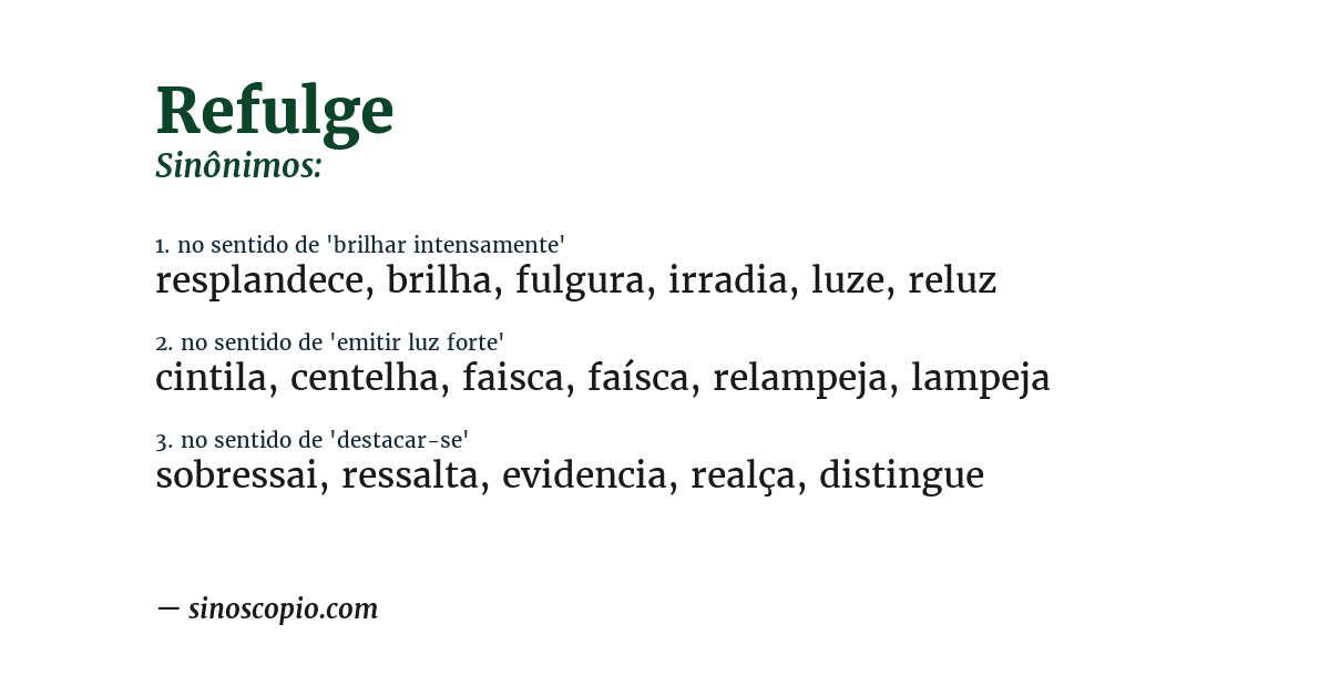 Sinônimo de refulge
