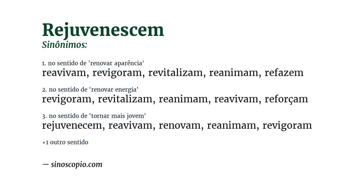 Sinônimo de rejuvenescem