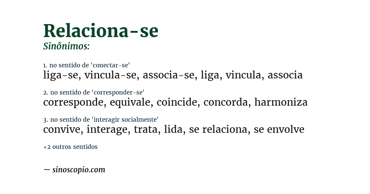 Sinônimo de relaciona-se