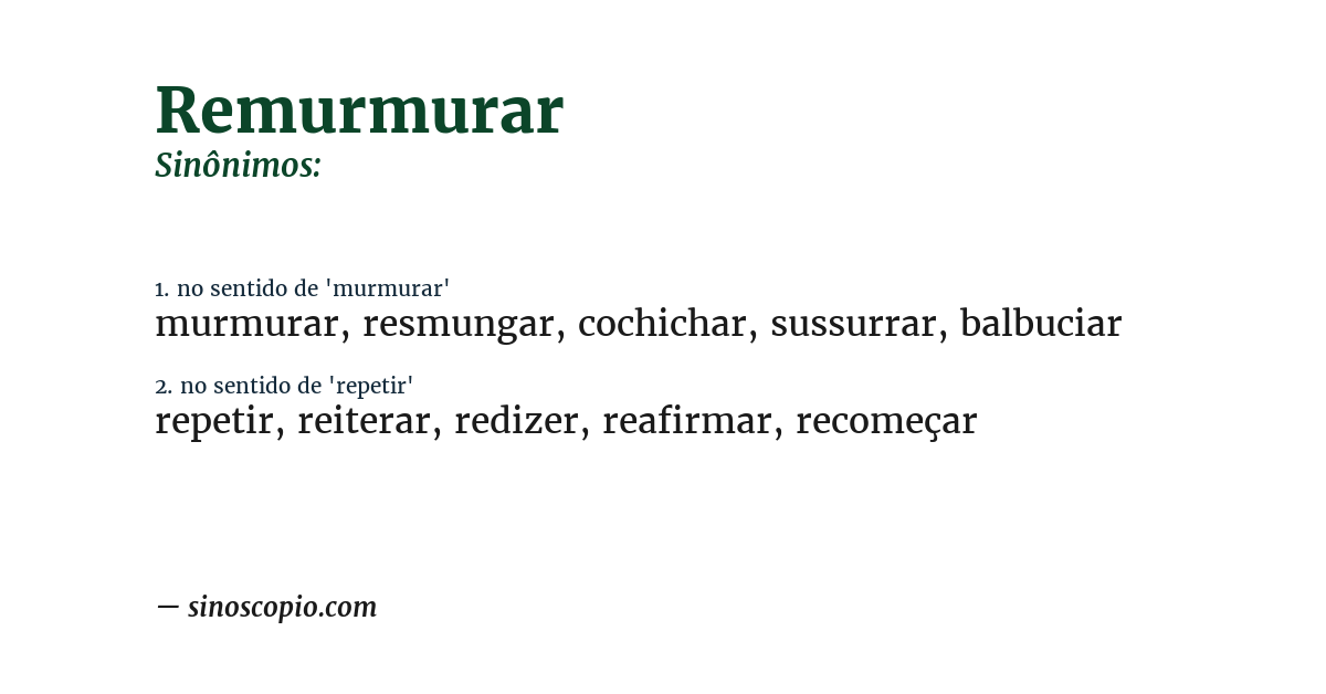 Sinônimo de remurmurar