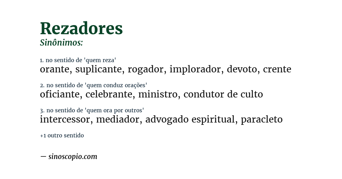 Sinônimo de rezadores