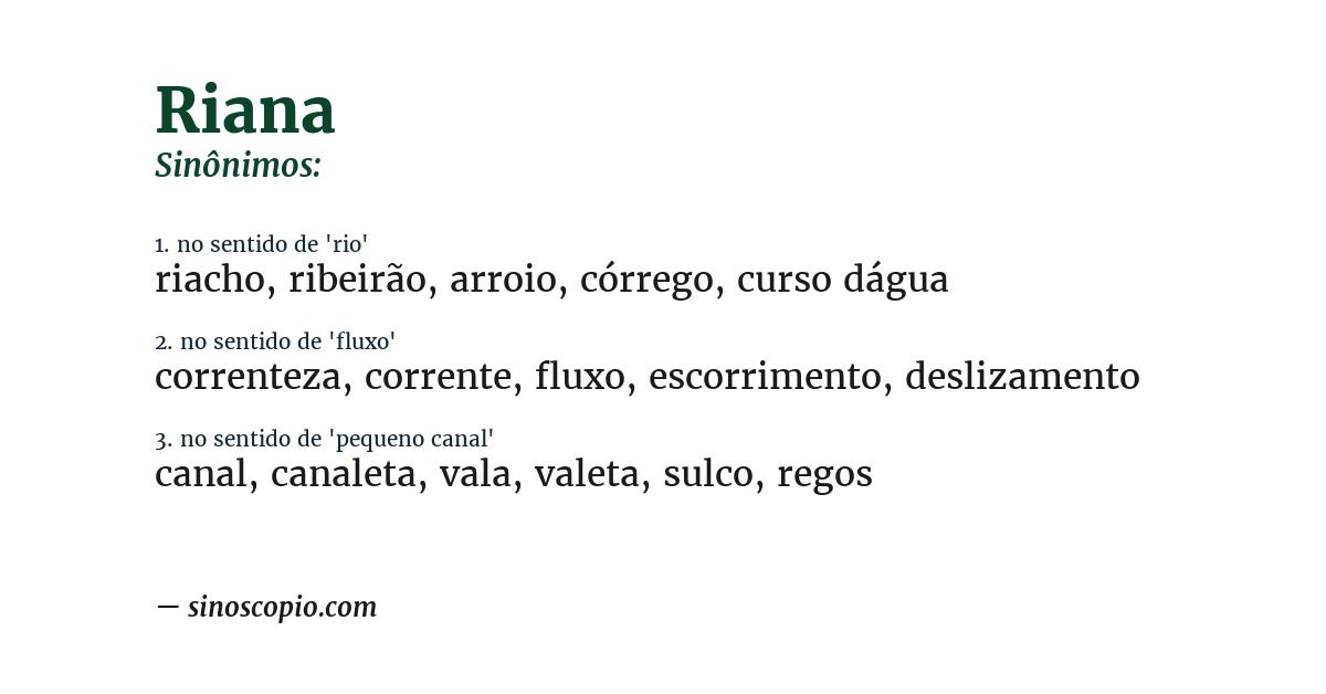 Sinônimo de riana
