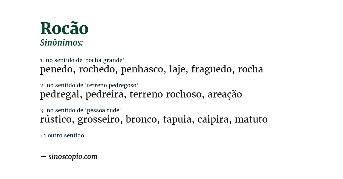 Sinônimo de rocão