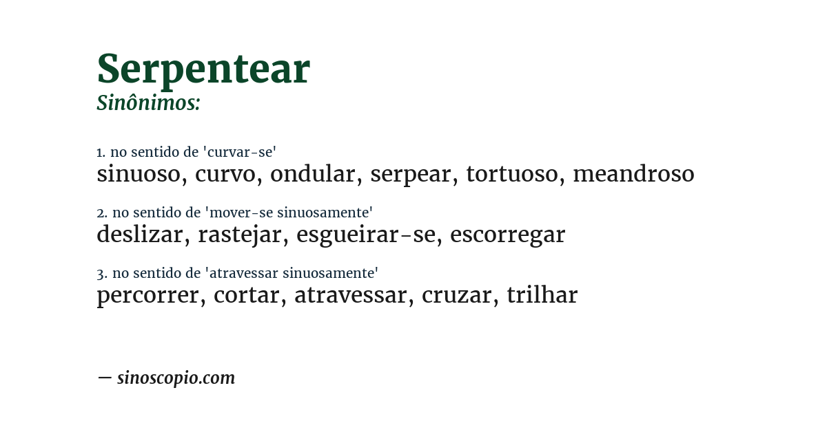 Sinônimo de serpentear