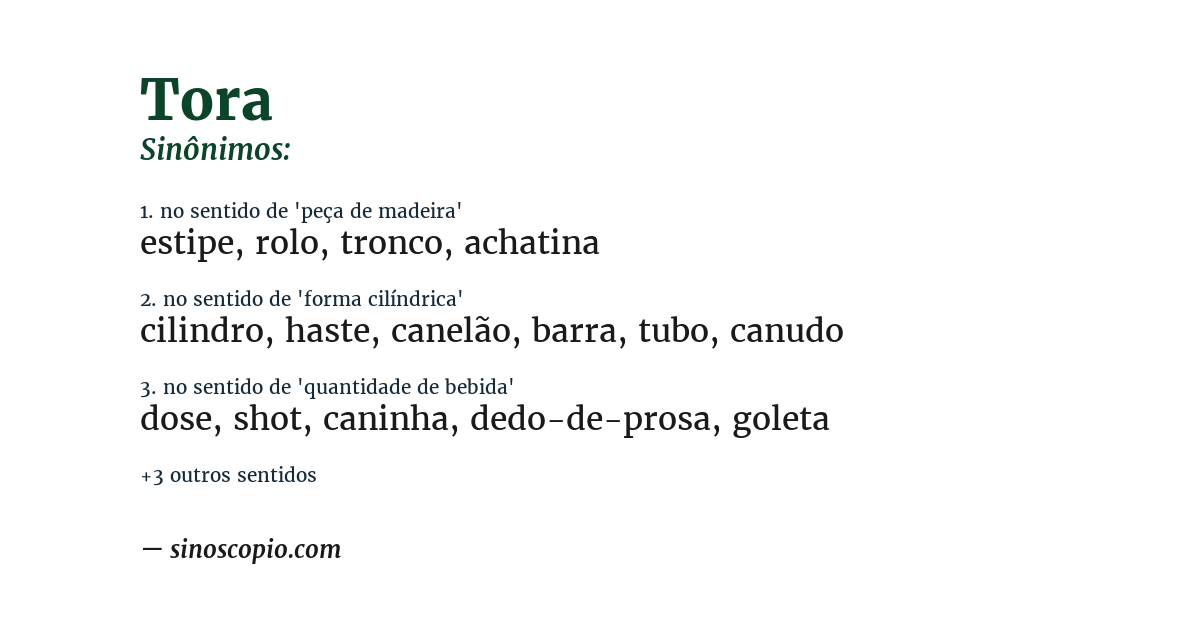Sinônimo de tora