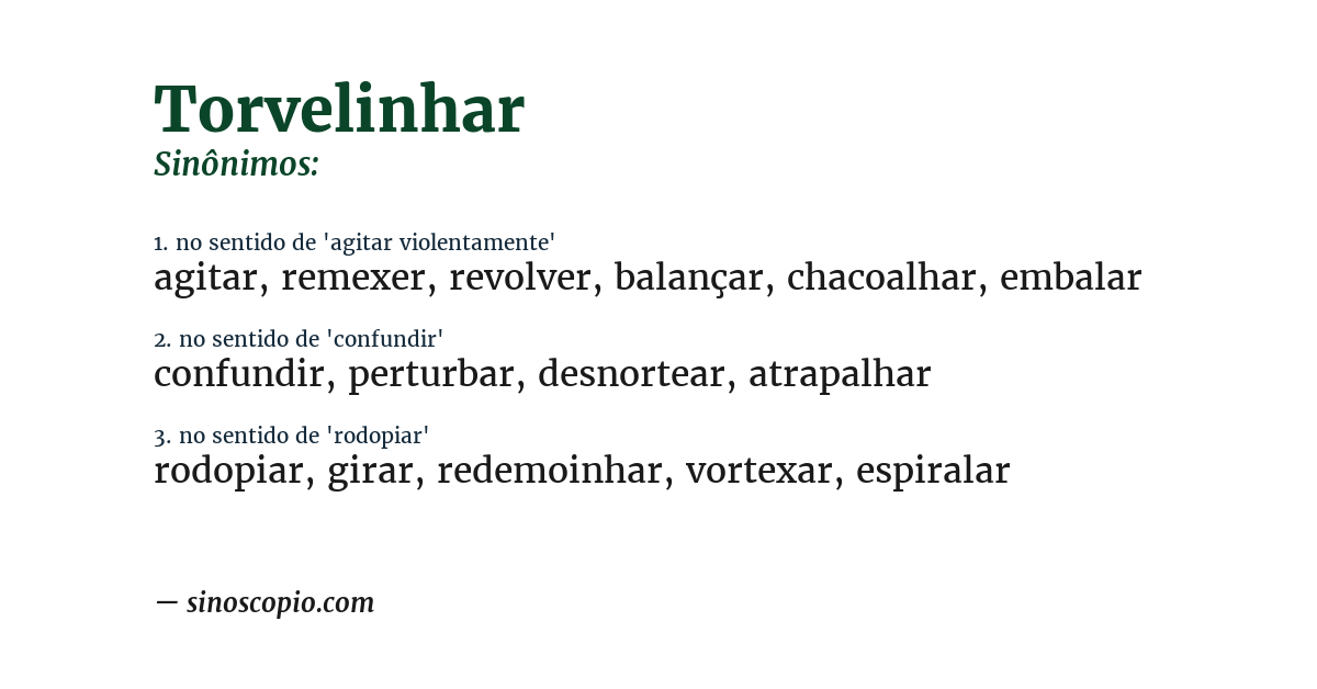 Sinônimo de torvelinhar