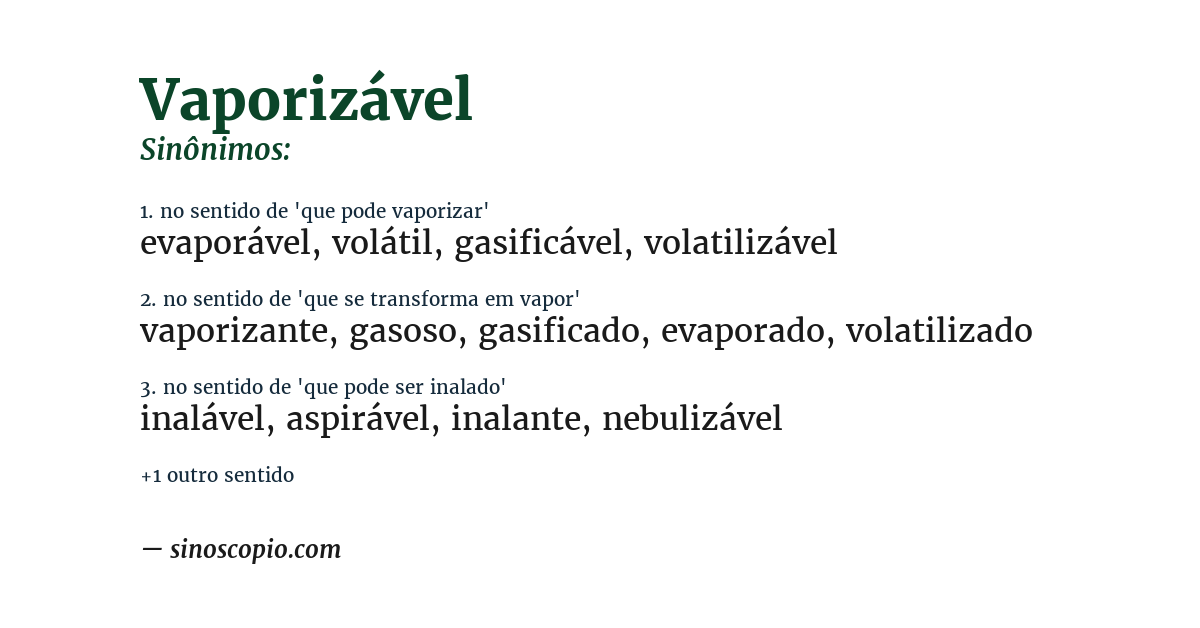 Sinônimo de vaporizável