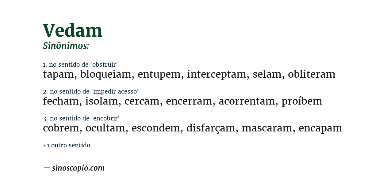 Sinônimo de vedam