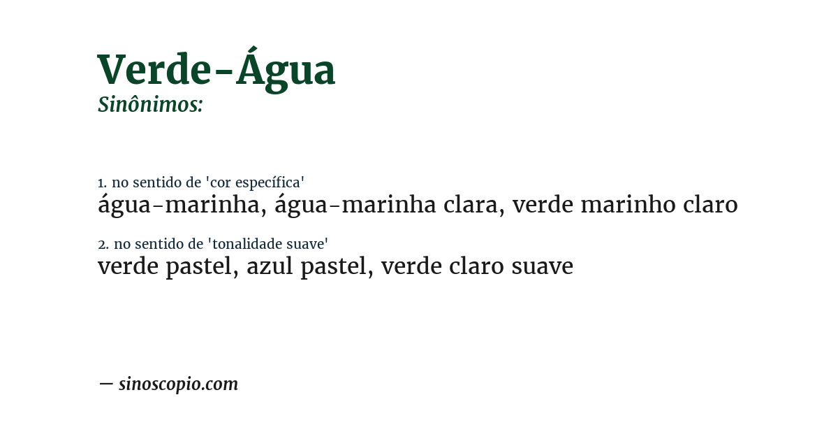 Sinônimo de verde-água