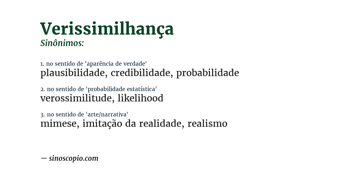 Sinônimo de verissimilhança