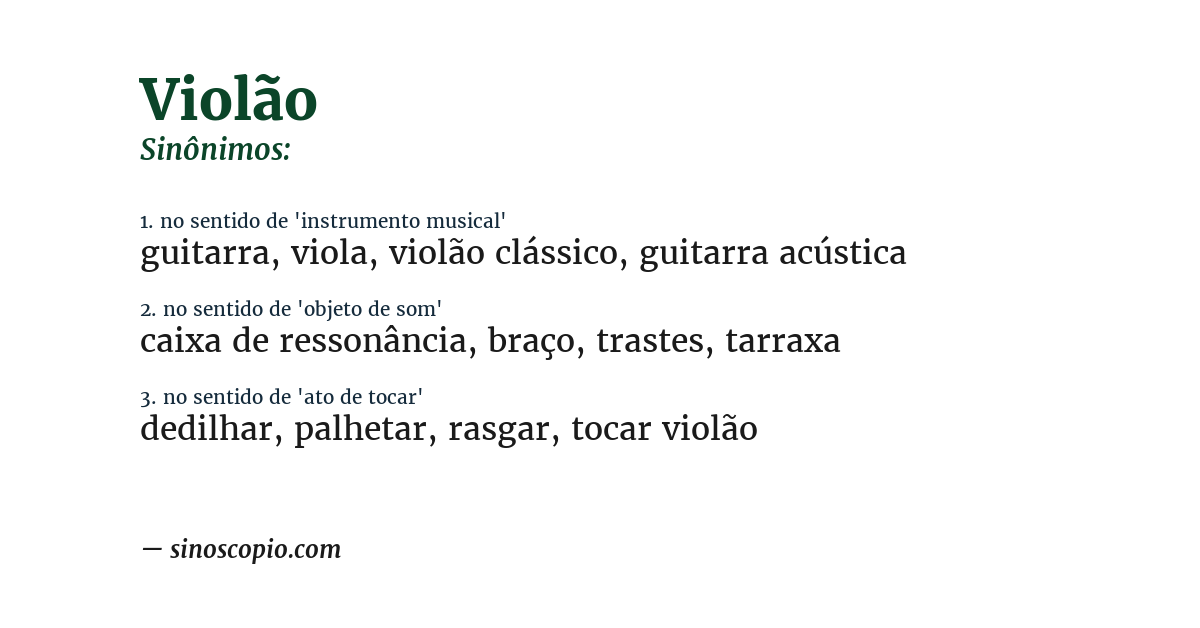 Sinônimo de violão