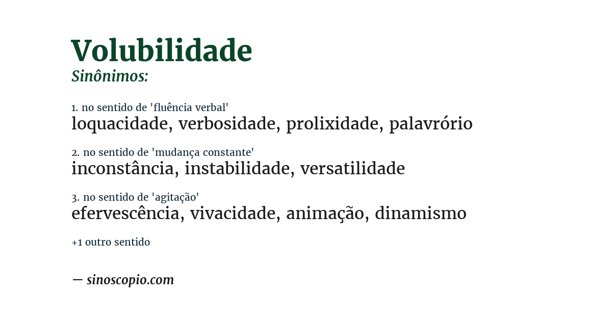 Sinônimo de volubilidade