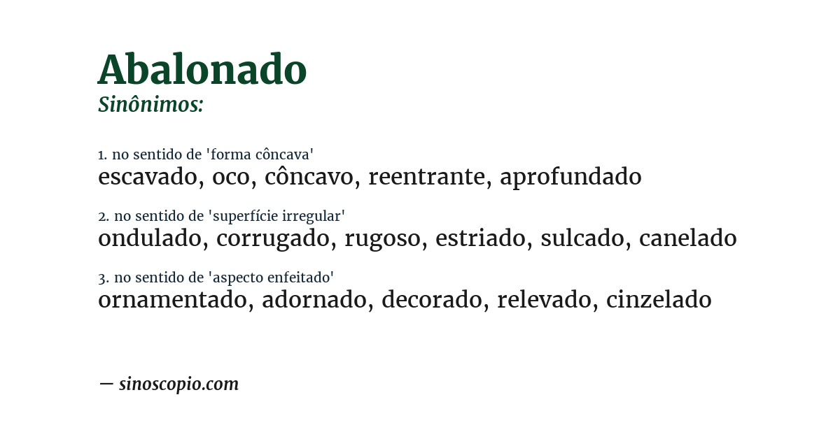 Sinônimo de abalonado