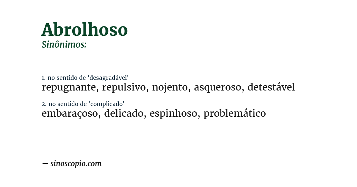 Sinônimo de abrolhoso