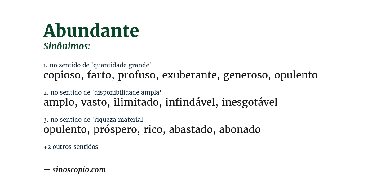 Sinônimo de abundante