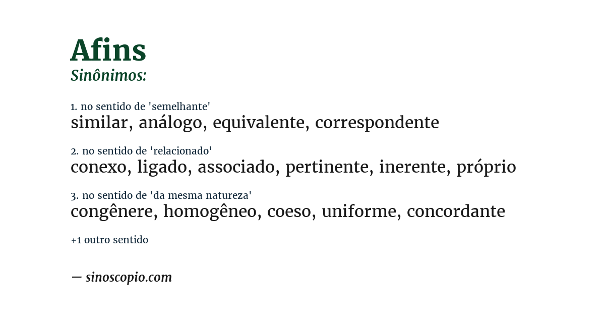 Sinônimo de afins