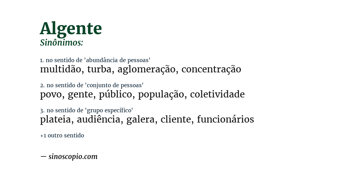 Sinônimo de algente