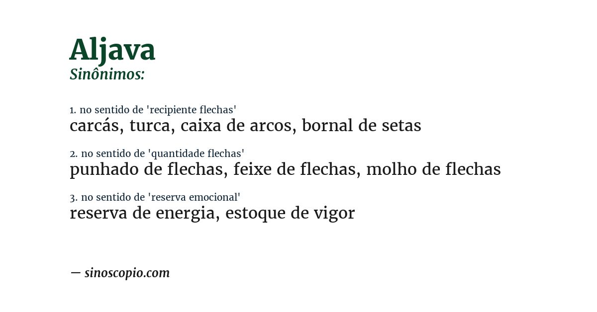 Sinônimo de aljava
