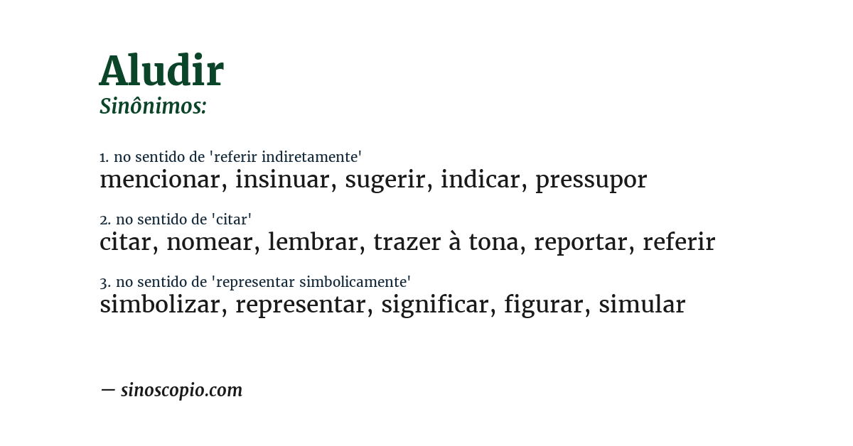 Sinônimo de aludir