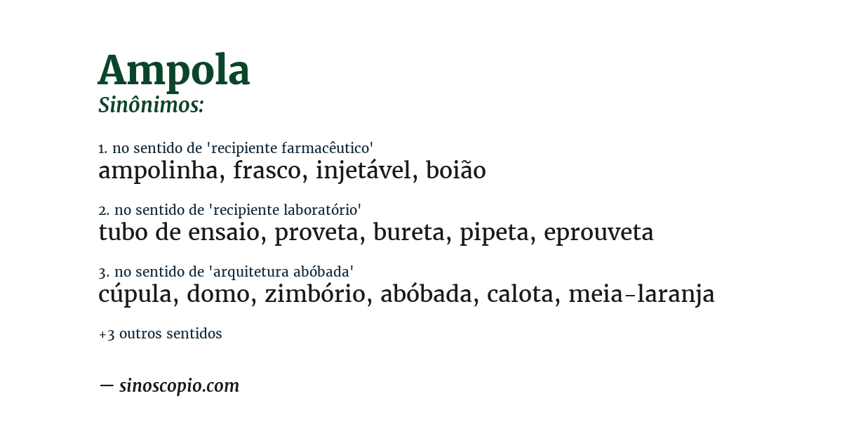 Sinônimo de ampola