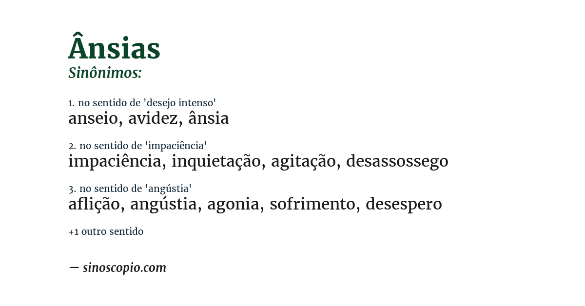 Sinônimo de ânsias