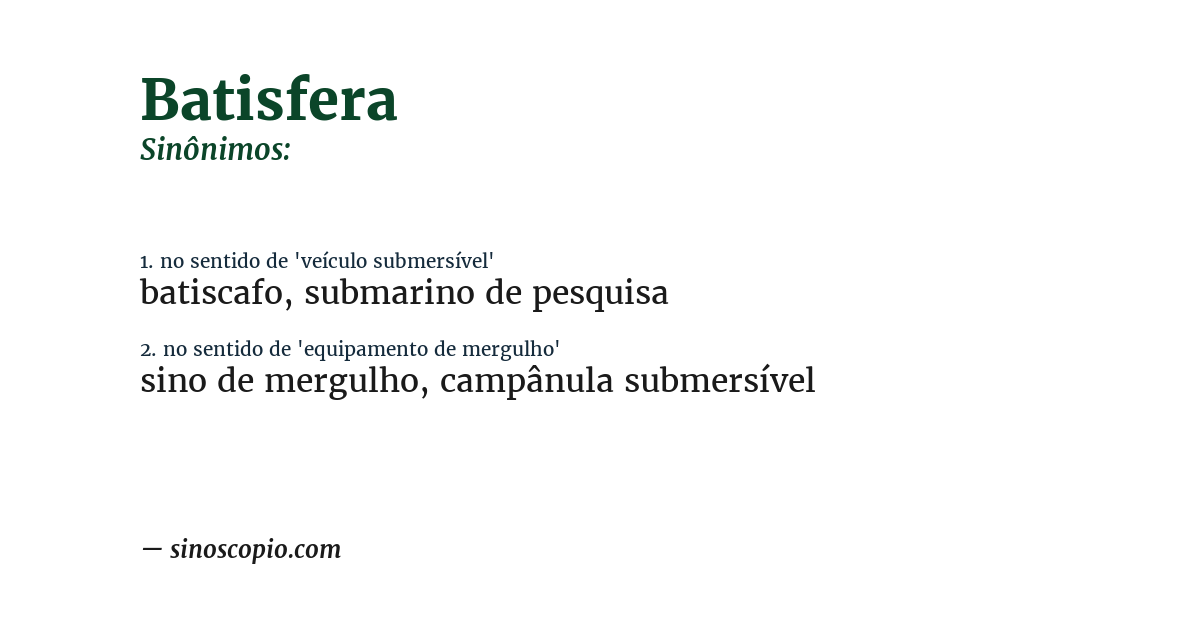 Sinônimo de batisfera