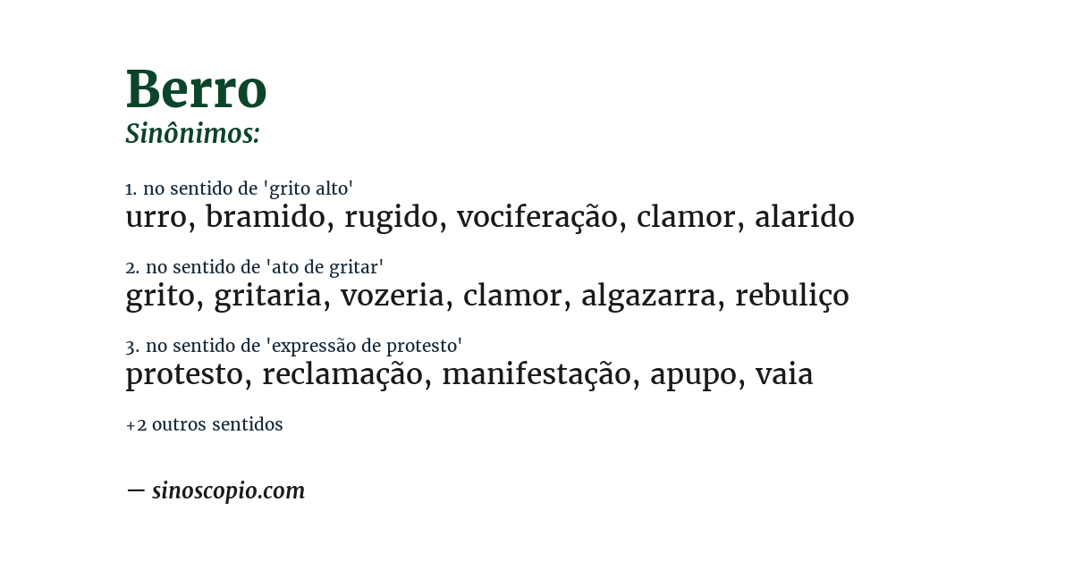 Sinônimo de berro