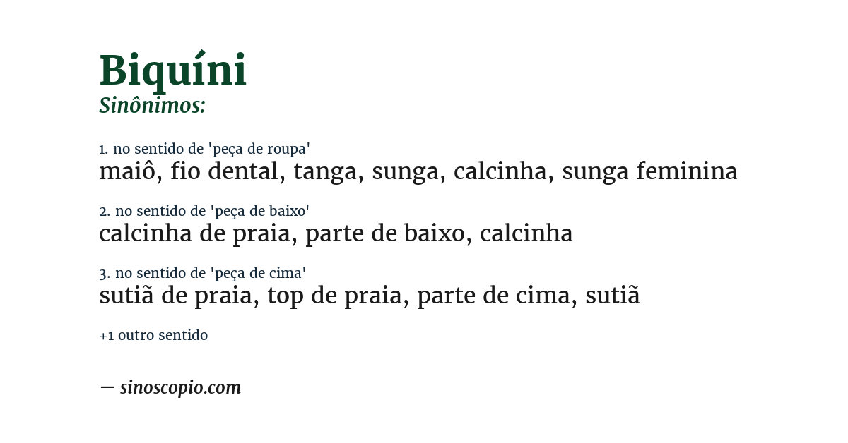 Sinônimo de biquíni